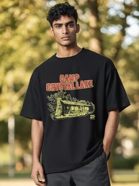 Friday the 13th Camp Crystal Lake Graphic Tee Black Horror Shirt XL